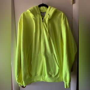Champion Hi-Vis Neon Yellow Zip-Up Hoodie
